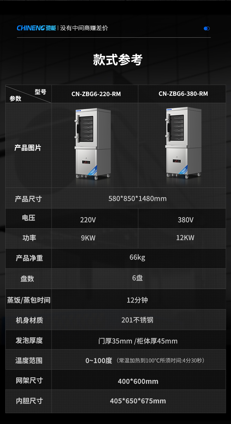 蒸包柜參數表